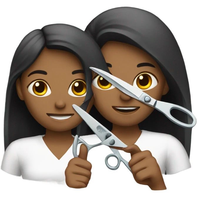 two girls with scissors emoji