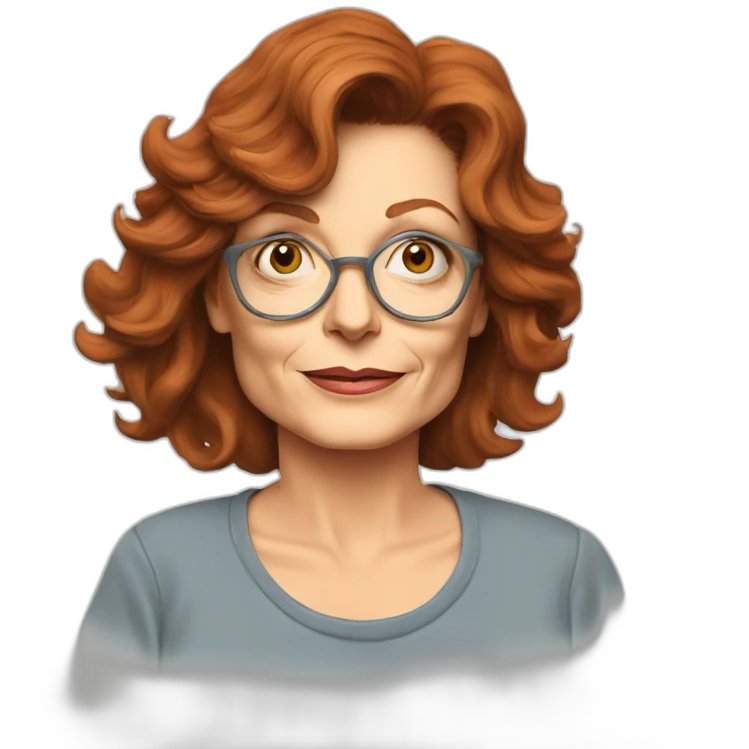 actor younger susan sarandon cartoon wearing tee  emoji
