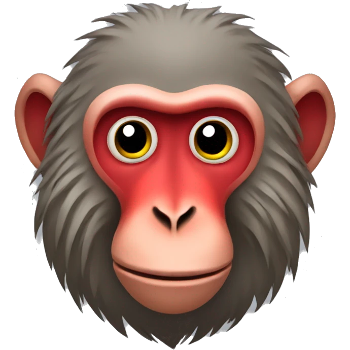 Baboon with a red face emoji