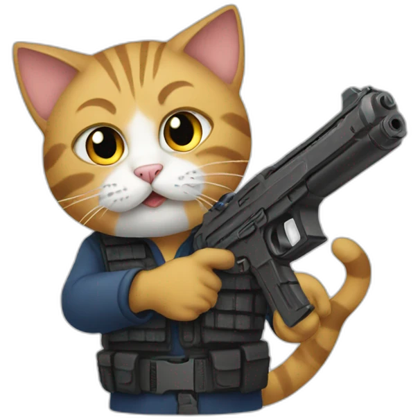 Cat-with-gun emoji