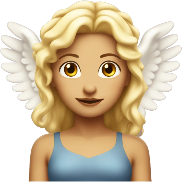 blonde girl with horns and angel halo emoji