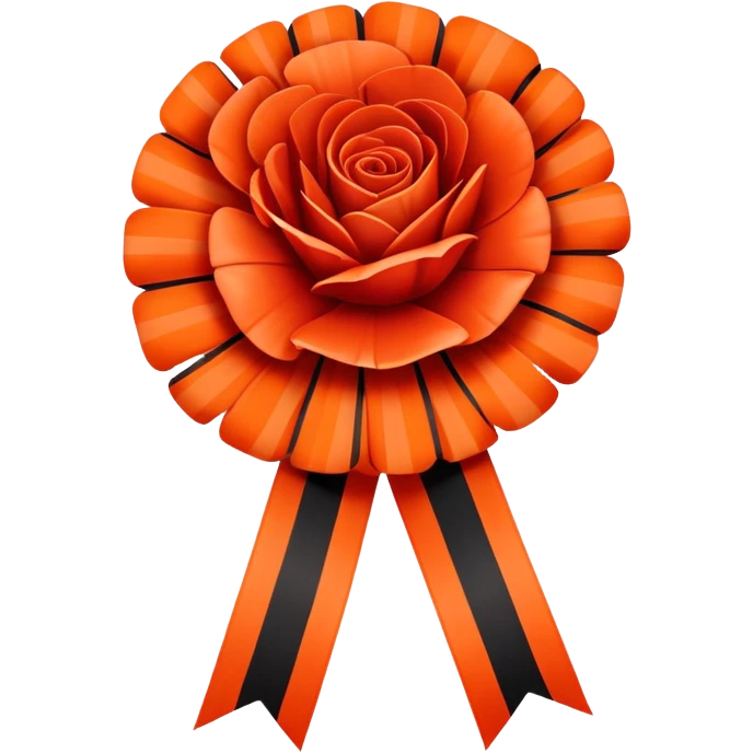 St. George ribbon and red carnation, symbol of Victory Day May 9 emoji