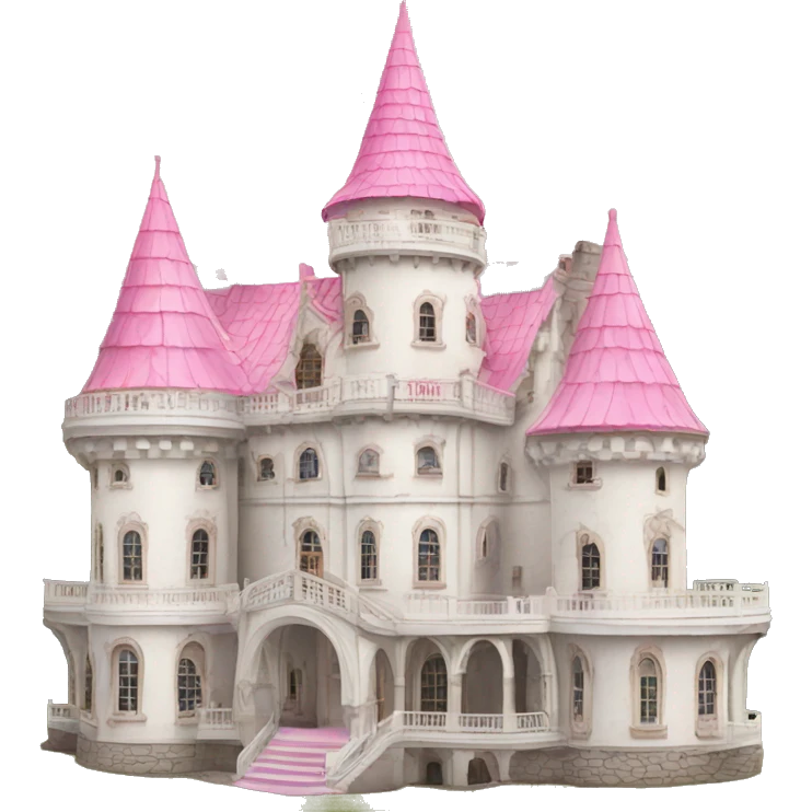 White Rococo castle with pink roof emoji