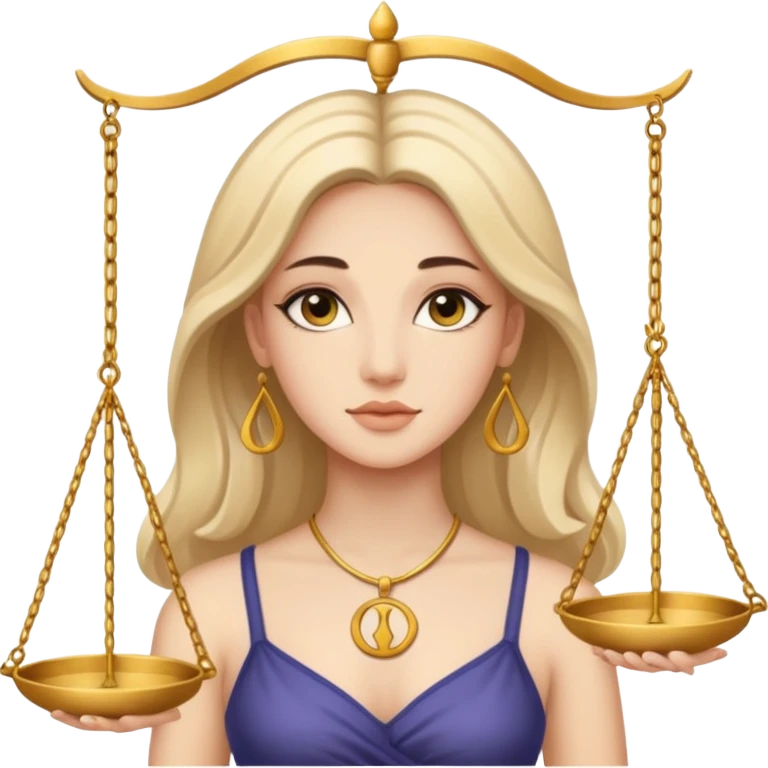 Libra woman emoji, graceful, with Libra symbol emoji