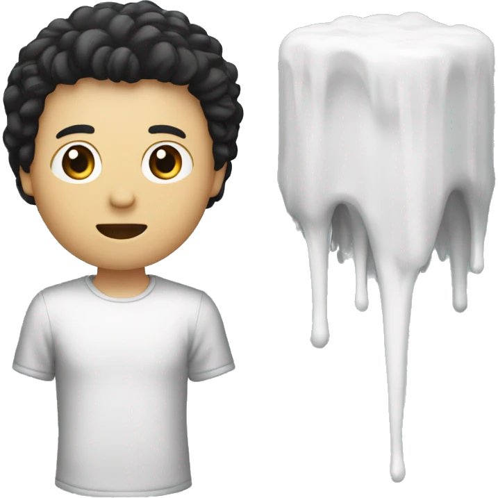 Person hair is balck and he is white and he wird glaces and There is a box on the left emoji