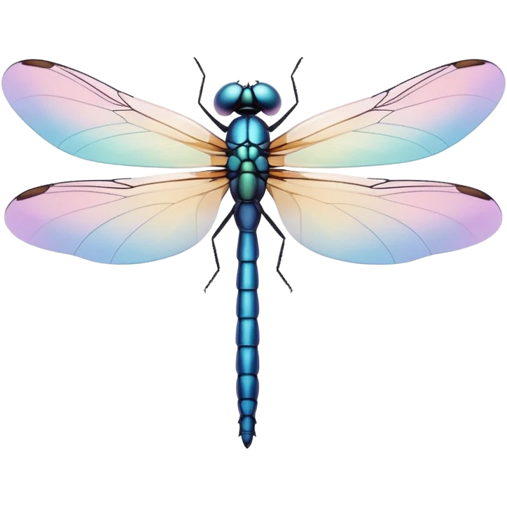 simple dragonfly emoji, minimal flat style, pastel color, no character features emoji
