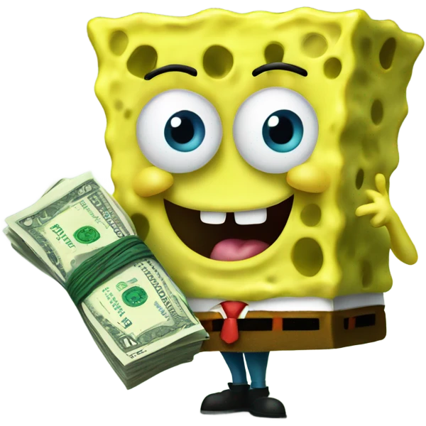 Spongebob counting money emoji
