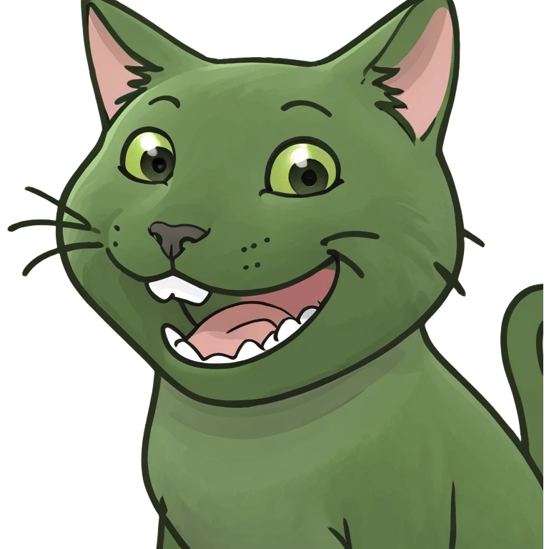 Gato enseñando la cola y riendo emoji