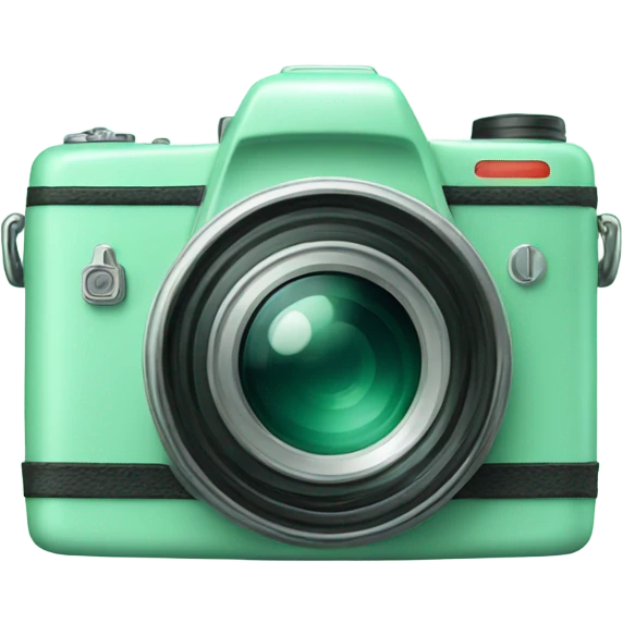 Photo camera mint green color  emoji