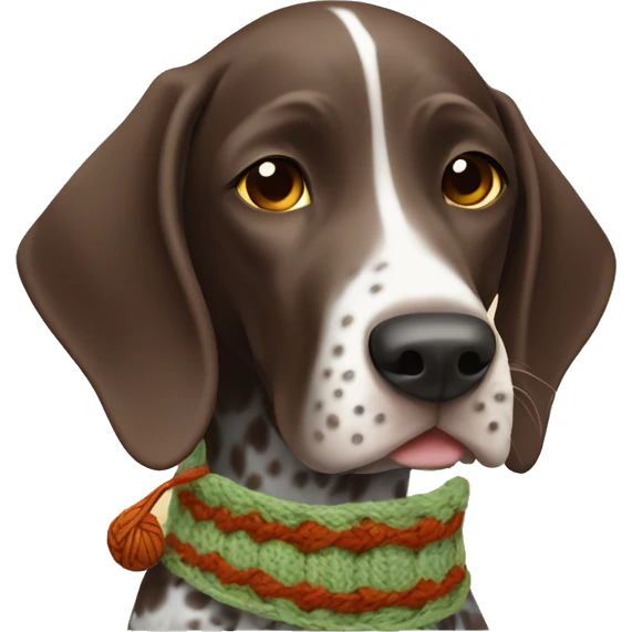 German shorthair pointer knitting emoji