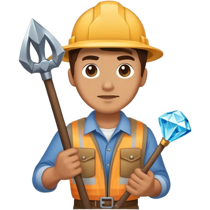 Steve mining diamonds emoji