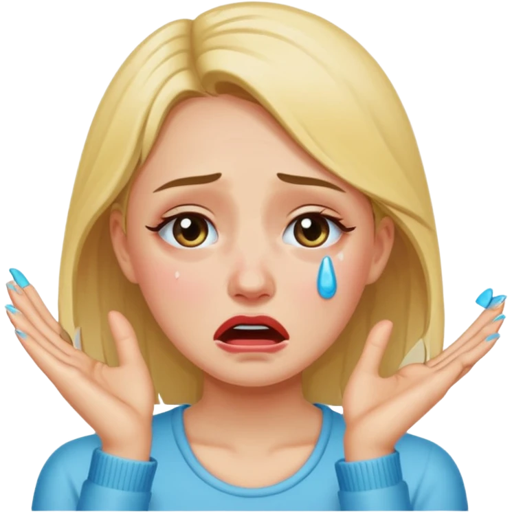 girl crying with acrylic nails with no money in hand emoji