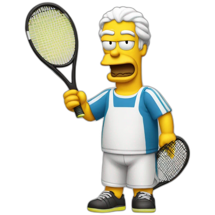 Homer qui fait du tennis au dessert emoji