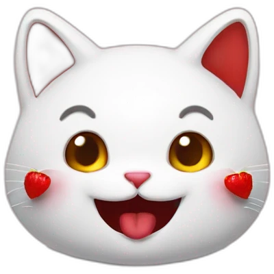 un chat fraise emoji