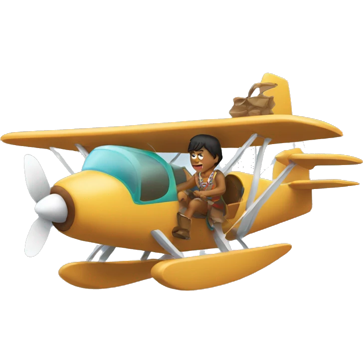 Indigenous man riding in a plane  emoji