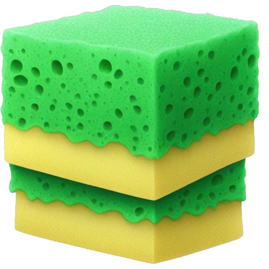 green flat square dish sponge emoji