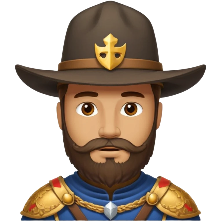 a western knight with full beard, wearing hat emoji