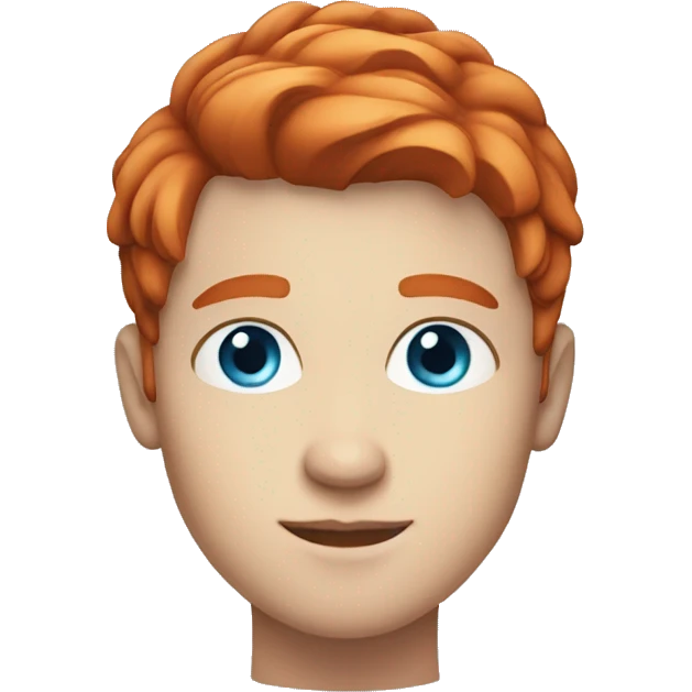 young guy with blue eyes and Redhead straight hair emoji