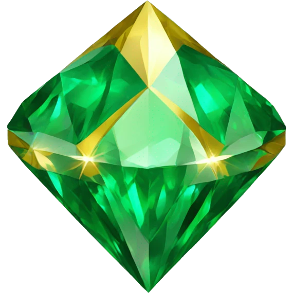 Green and gold diamond emoji