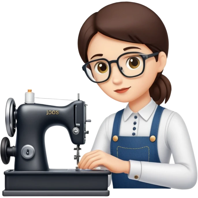tailor sewing with a sewing machine emoji