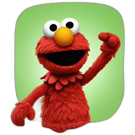 Elmo helpfully shooting emoji