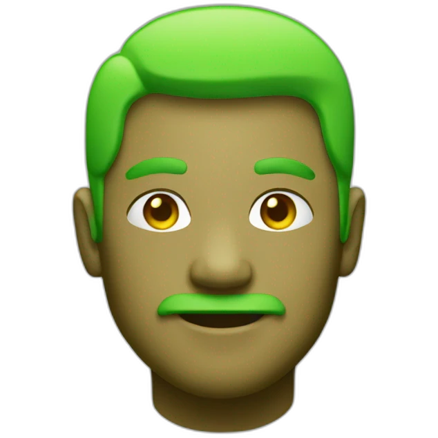 Green fluorescent yong men emoji