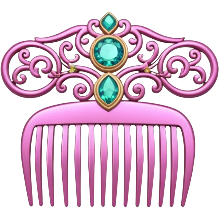 pink comb with jewelry emoji