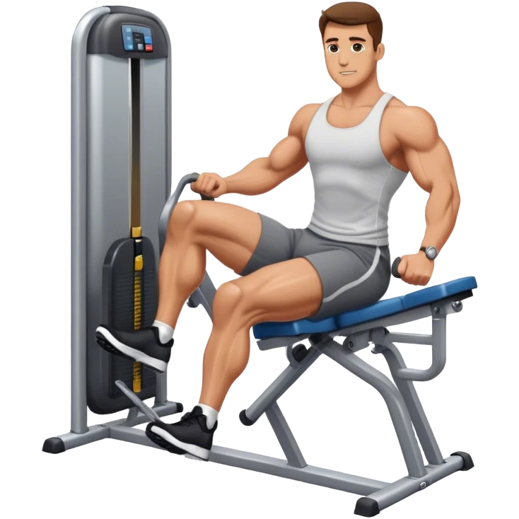 guy leg-extension machine gym emoji