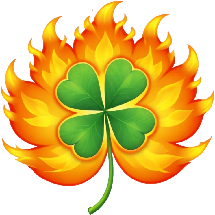 create a four leaf clover on fire emoji