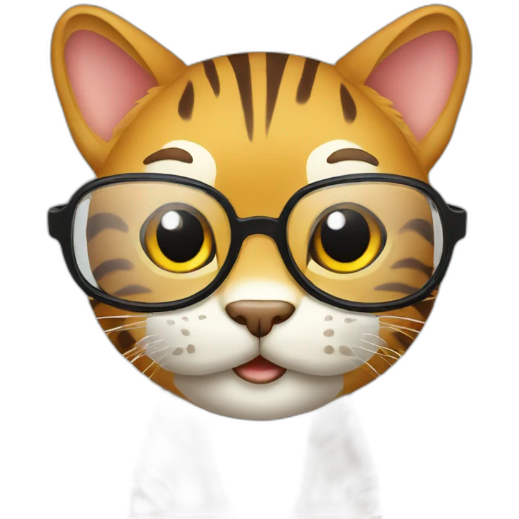 A big cat with glass emoji