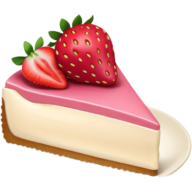 slice of strawberry cheesecake emoji