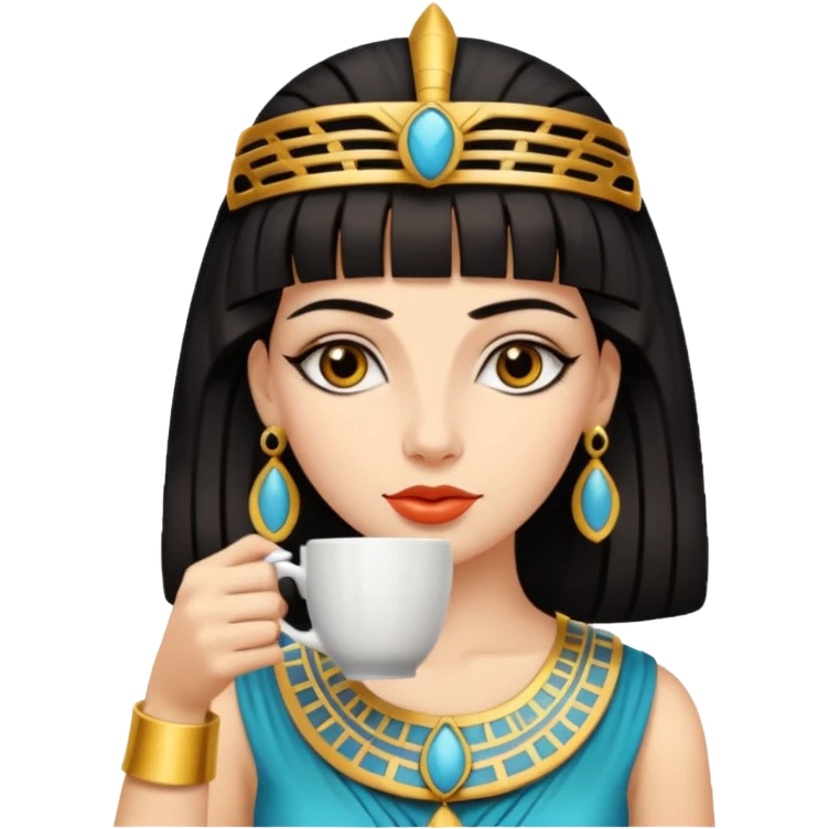cleopatra drink coffee emoji