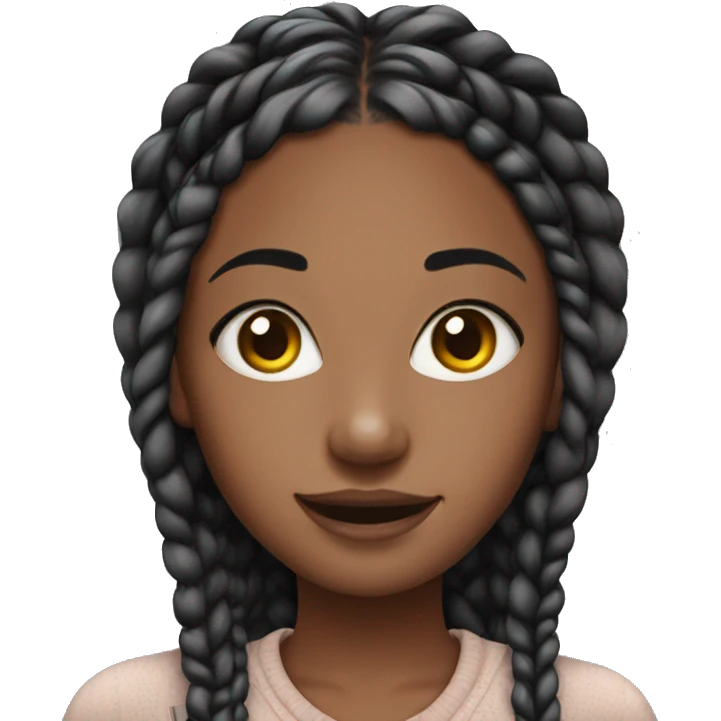 Realistic girl with box braids  emoji
