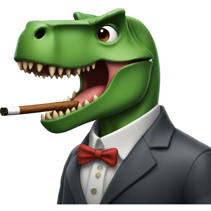 Dinosaur smoking cigar emoji