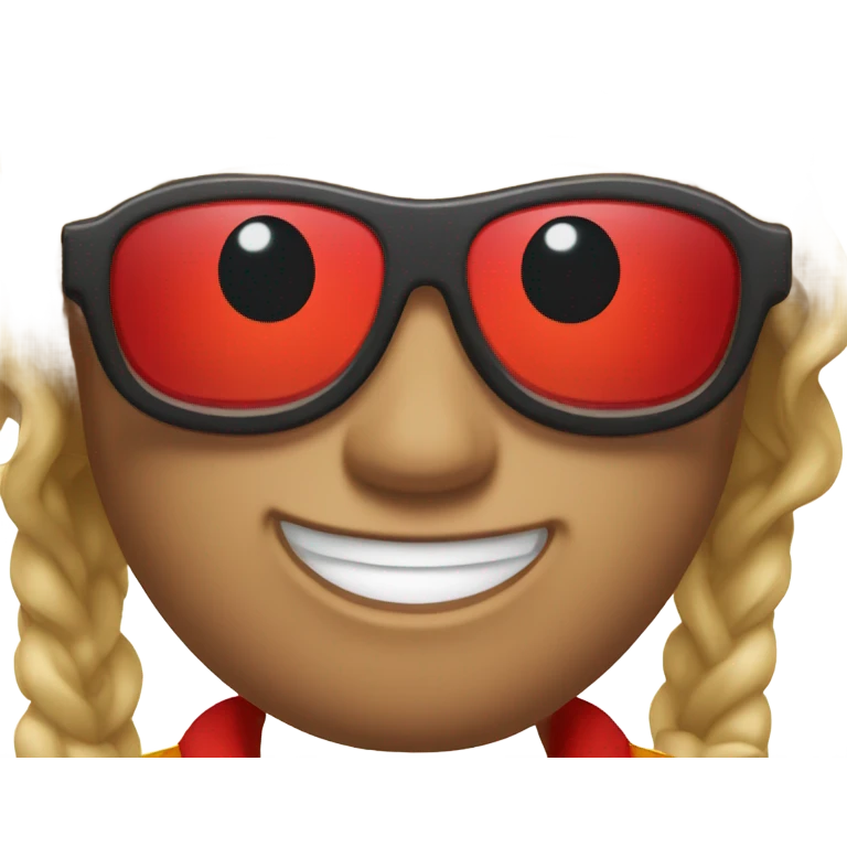 A guy with lightning McQueen glasses emoji
