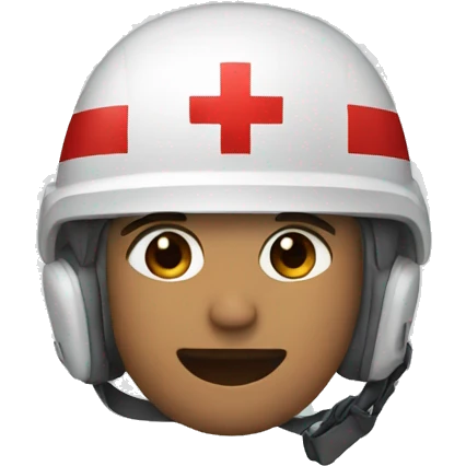 Guy with Red Cross helmet emoji