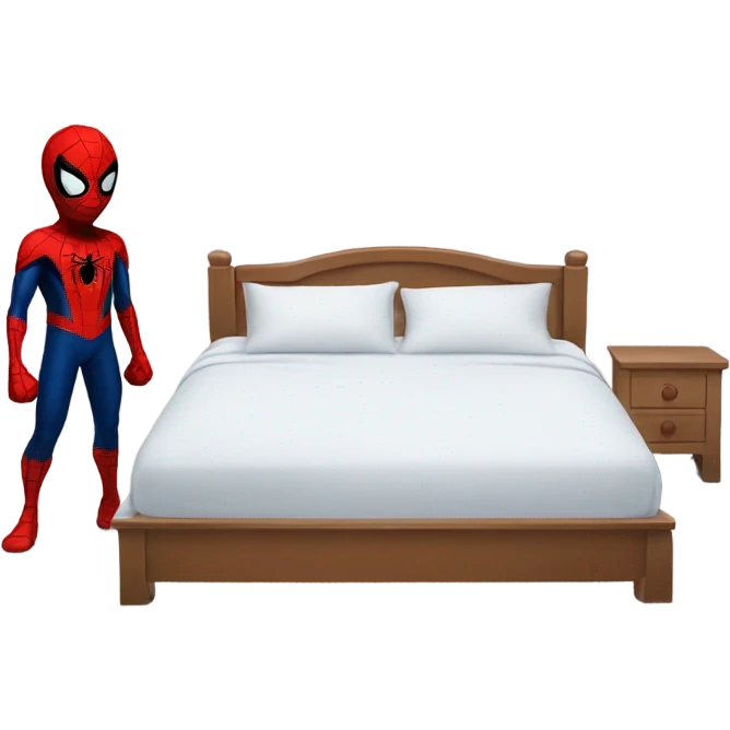 spiderman pointing at an empty bed emoji