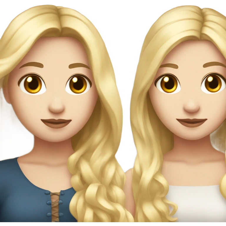 3 best friend 2 with blonde hair white skin and one brunette hair white skin emoji