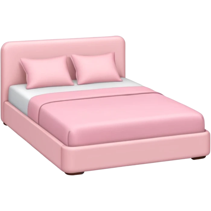 Soft Pink bed modern  minimal emoji