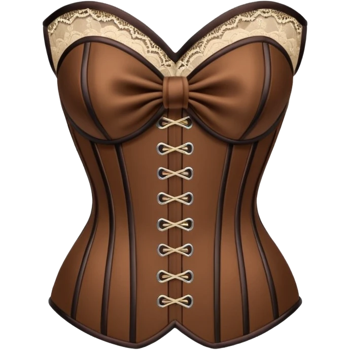 brown corset with bow emoji