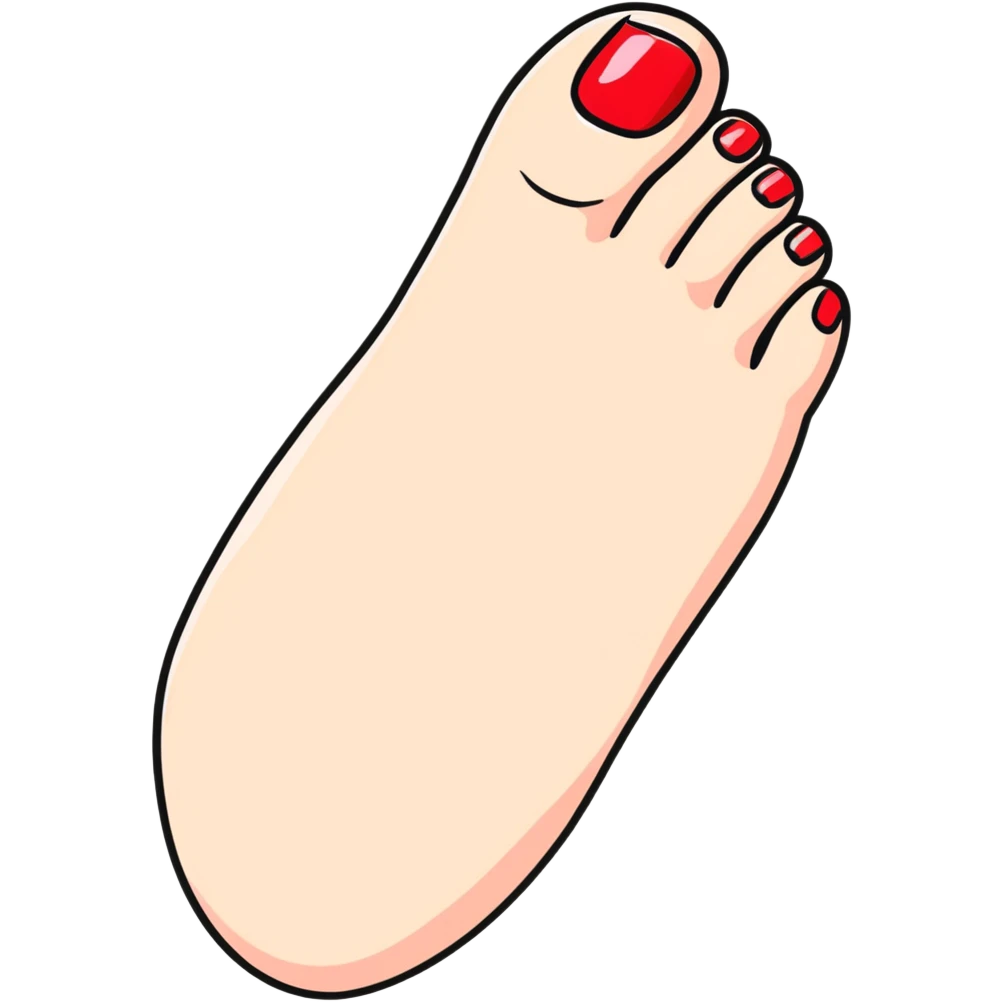 foot with painted nails emoji