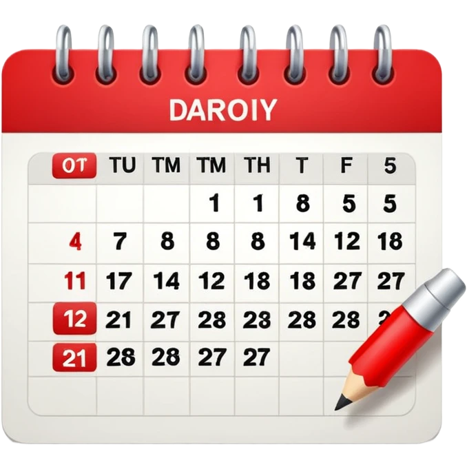 calendar with one highlighted date emoji