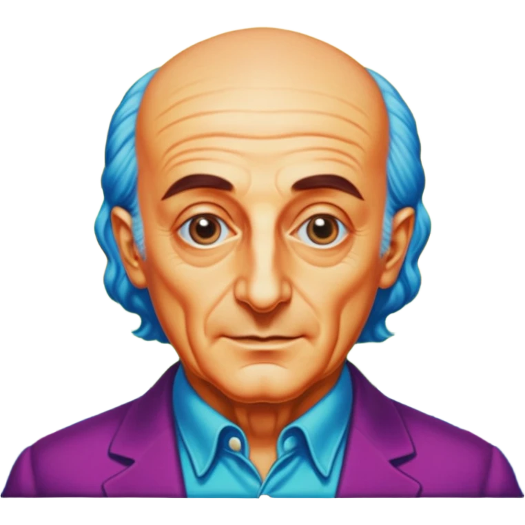 classic LSD blotter featuring Albert Hofmann, psychedelic, colorful, small square, no text emoji