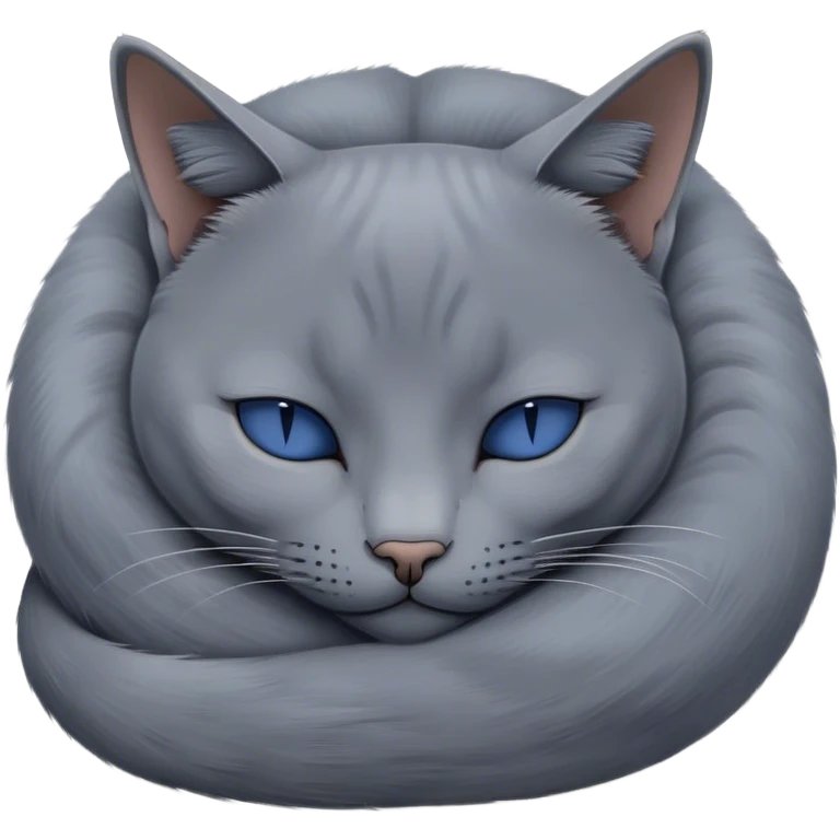 Russian blue cat sleeping  emoji