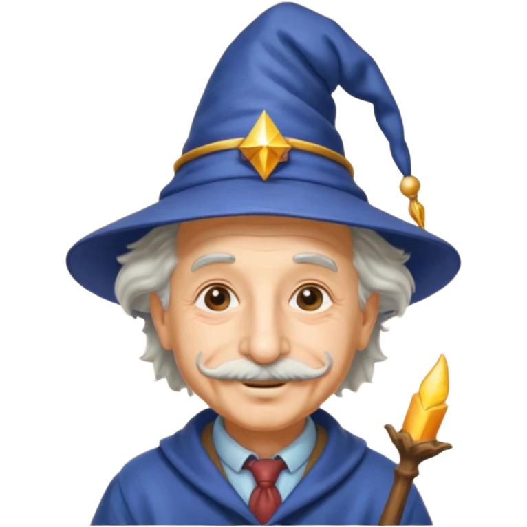 Albert Einstein, wearing wizard hat custome emoji