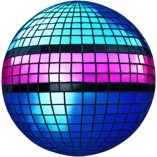 Pink and blue disco ball emoji