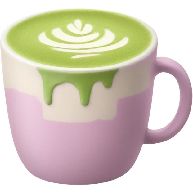 Matcha latte in pastel mug emoji