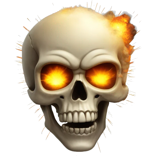 Skull with an explosion emoji