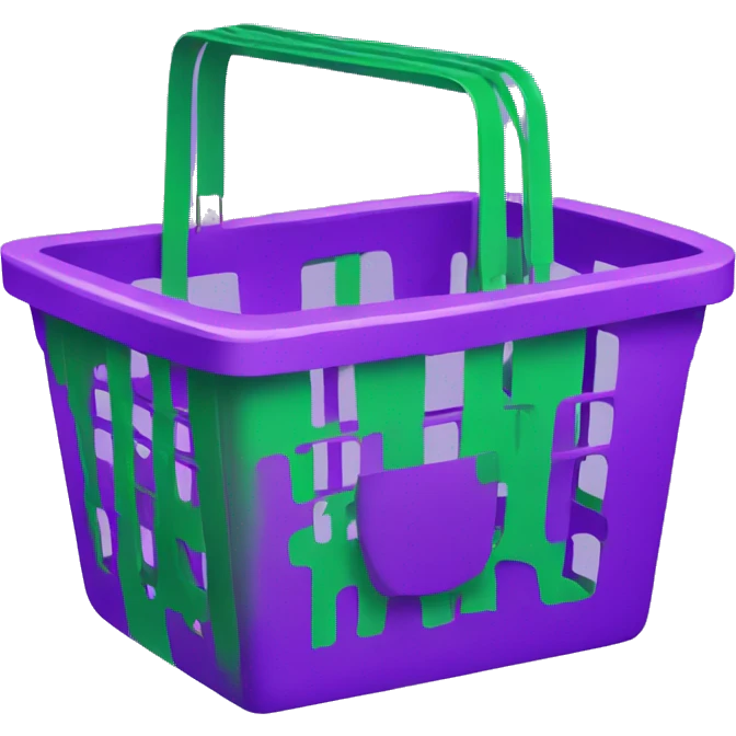 shopping basket violet wie green emoji