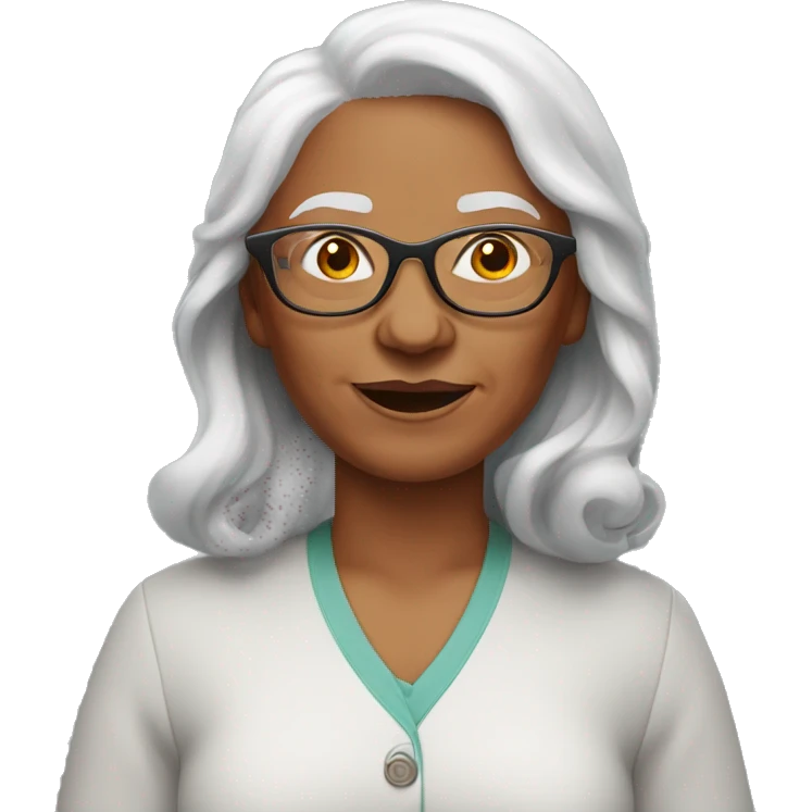 Grandma emoji, wearing cat-eye shaped rim glasses and long red hair emoji